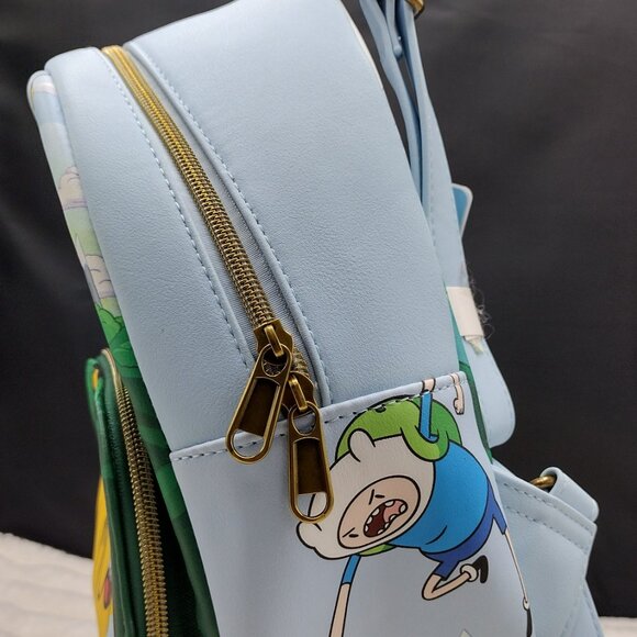 *New* Loungefly Cartoon Network Adventure Time Characters Mini Blue Backpack - Picture 2 of 9
